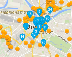 Дрезден. Карта отелей