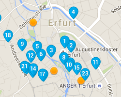 Эрфурт. Карта отелей