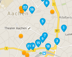 Ахен. Карта отелей