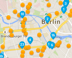 Берлин. Карта отелей