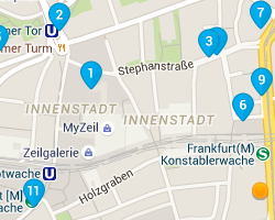 Франкфурт-на-Майне. Карта отелей